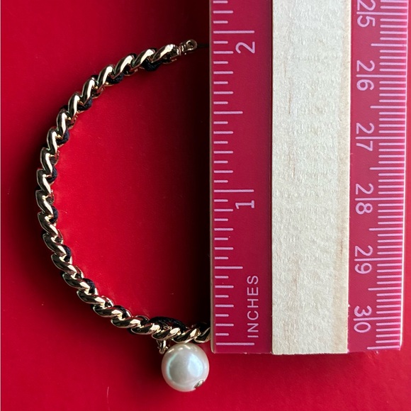 Karl Lagerfeld Gold and Black Hoop Earrings - Picture 6 of 7